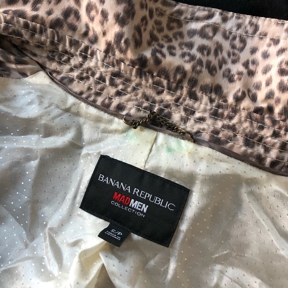 BANANA REPUBLIC Mad Men collection leopard trench, SZ S - Picture 3 of 7